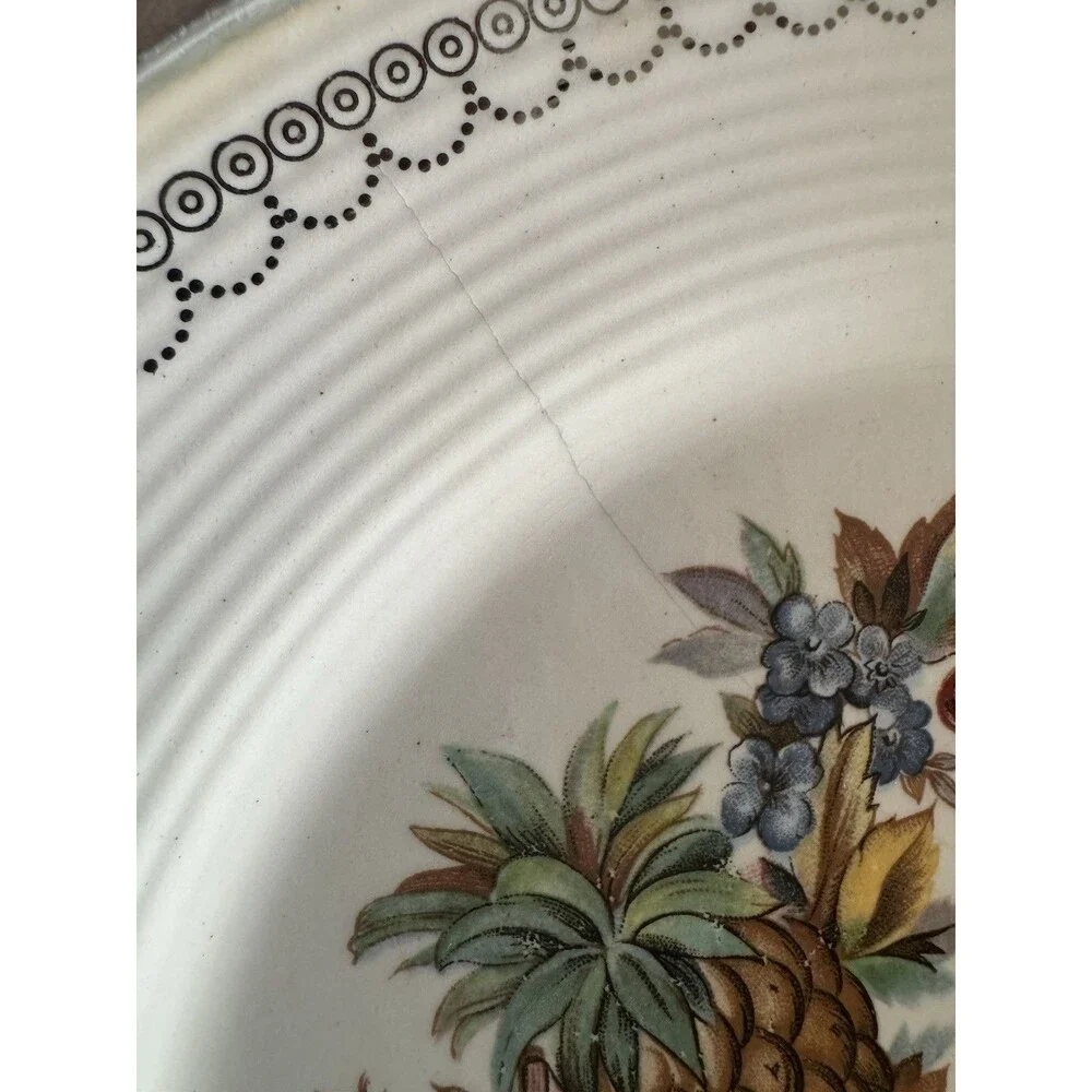 Triumph Limoges 22K‎ White Gold Porcelain Hammered Aluminum Farberware Plate VTG